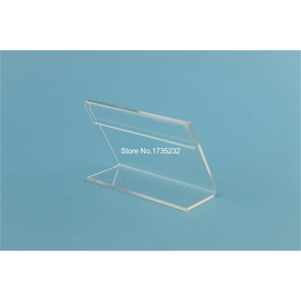 4*6cm 50 Pcs L Label Holder Acrylic Label Price Tag Card Display Frame Stand Frame Table Desk Sign Stand Holder Case