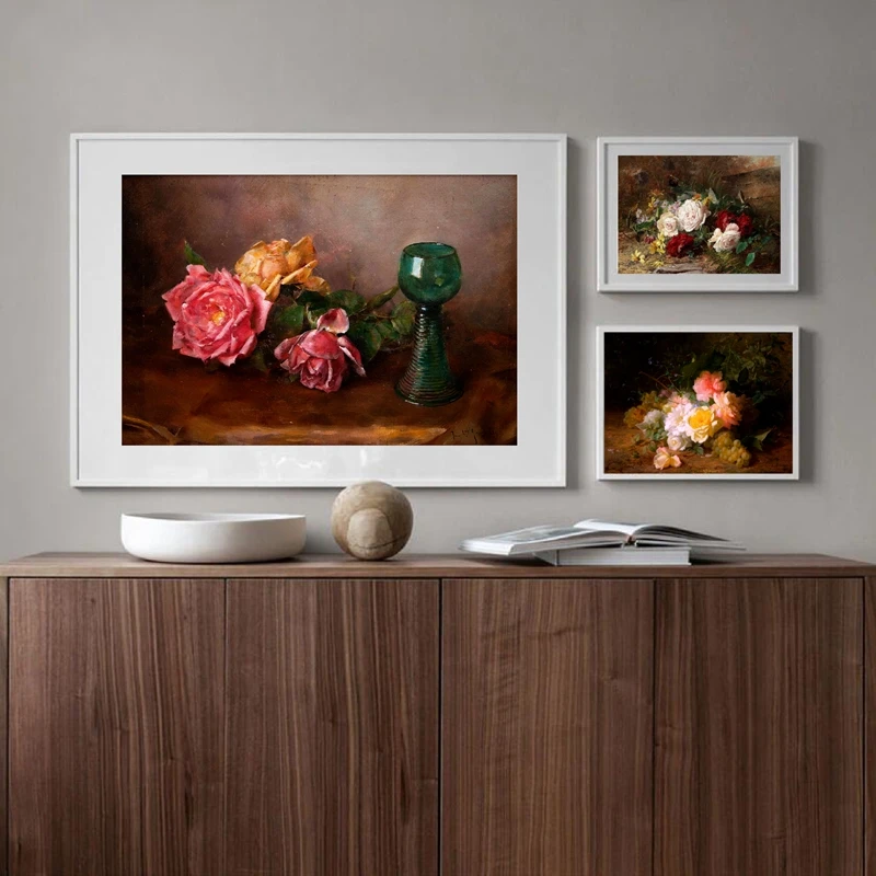 Vintage Dipinti Ad Olio Fiori Frutta Su Tela Poster e Stampe Retrò Galleria di Arte Della Parete della Tela di canapa di Pittura A Casa Room Decor - immagine 6