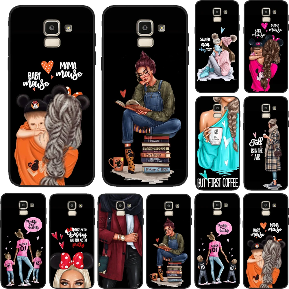 Чехол для телефона Super Mom Boy Girl Mama Baby Samsung Galaxy S9 S8 S7 S10 S11E J3 J5 J7 J4 J6 J8 2018 Plus силиконовый