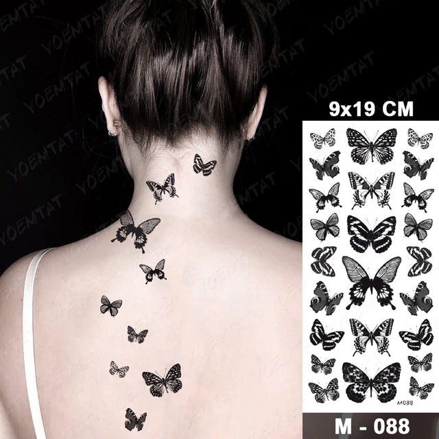 12 pcs Novo estilo de mão com rosa negra tatuagem adesivos / impermeáveis  ​​femininos e masculinos Corpo Arte Braço Tatoo