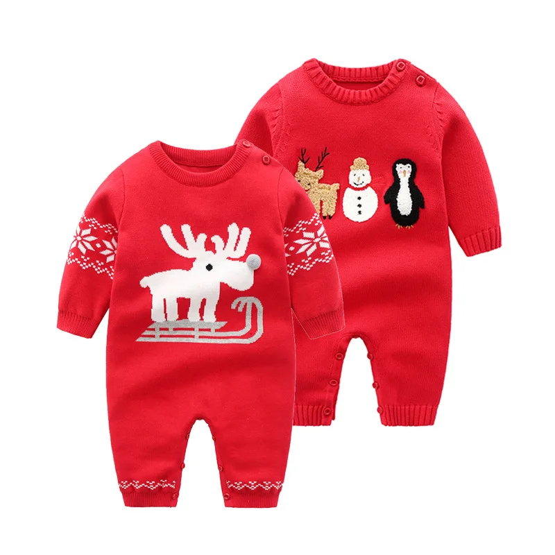 

Baby Boys Christmas Rompers Clothes Long Sleeves Newborn Bebes Girls Jumpsuits Outfits for Infant Unisex Sweaters Overalls 0-24M