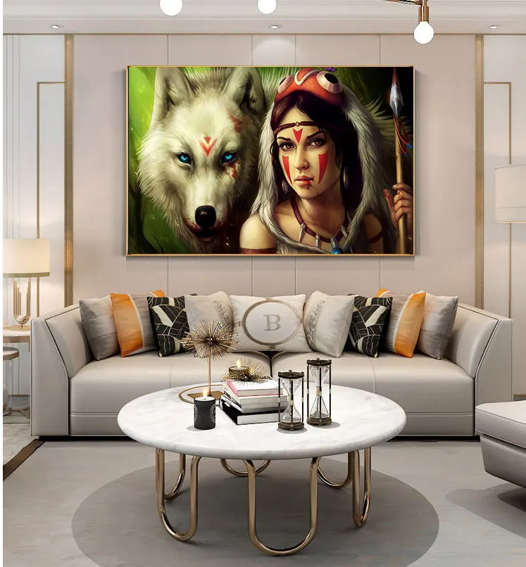 Canvas Painting Decor Oil Poster Modern Wall Art Movie Beauty and the Beast Picture Home | Дом и сад