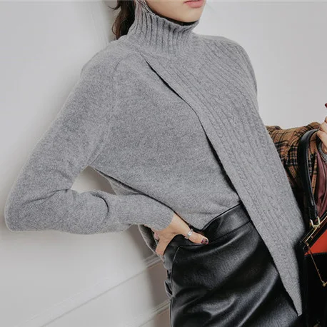 Толстый Пуловер, водолазка, свитер, черный укороченный Harajuku Blusa De Frio Feminina, корейский стиль, женский свитер, женский свитер, вязанный
