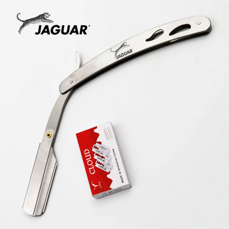1set Men Straight Barber Edge Steel Razors Folding Shaving Knife Hair Removal Tools With 10pcs Blades