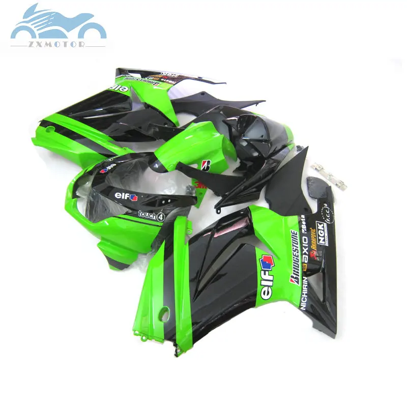 Высококачественный комплект обтекателей для Kawasaki 2008- Ninja 250R ZX250R Комплект обтекателя мотоцикла EX250 08 09-14 зеленый черный