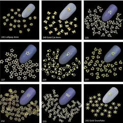 Красота из золотистого металла Дизайн ногтей Стикеры ультра тонкие украшения бантом леденцы Дизайн крошечный кусочек ногтя DIY Интимные