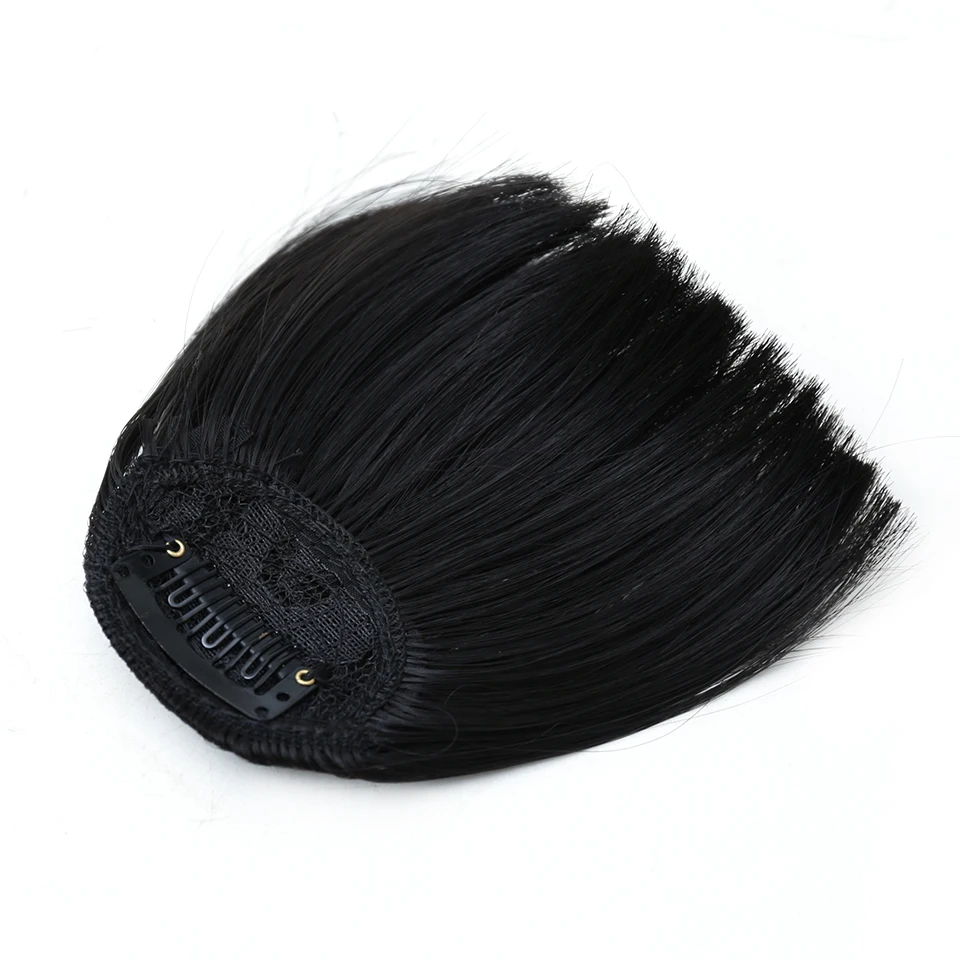 Накладные волосы на заколках, парик, челка, один зажим для наращивания, ручная работа, синтетические челки, челка на челке, для черных и белых женщин, головные уборы