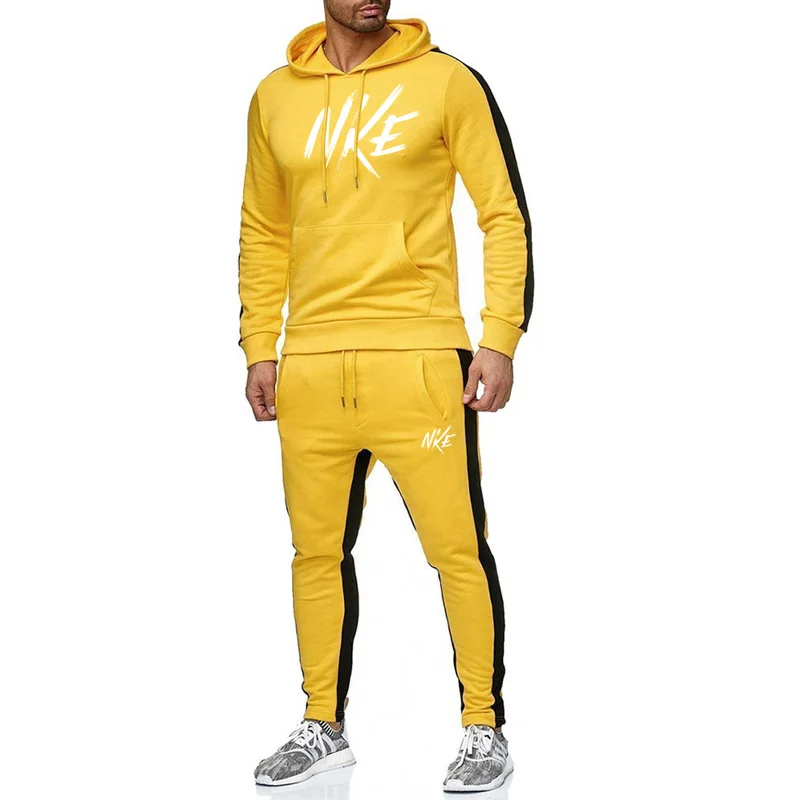 New Tracksuit Men Fashion Long Sleeve Hoodies+Pants Set Male Tracksuit Sports Suit Men's Gyms Set Casual Sportswear Suit 2019