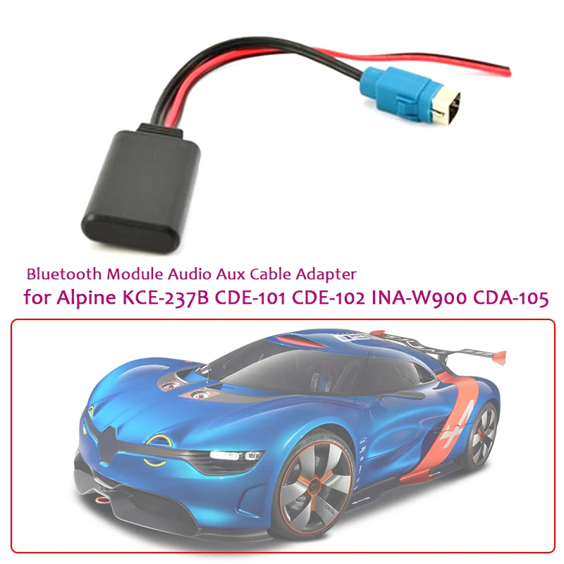 Car Stereo Bluetooth Aux Cable Adapter Wireless Audio Wire For Alpine