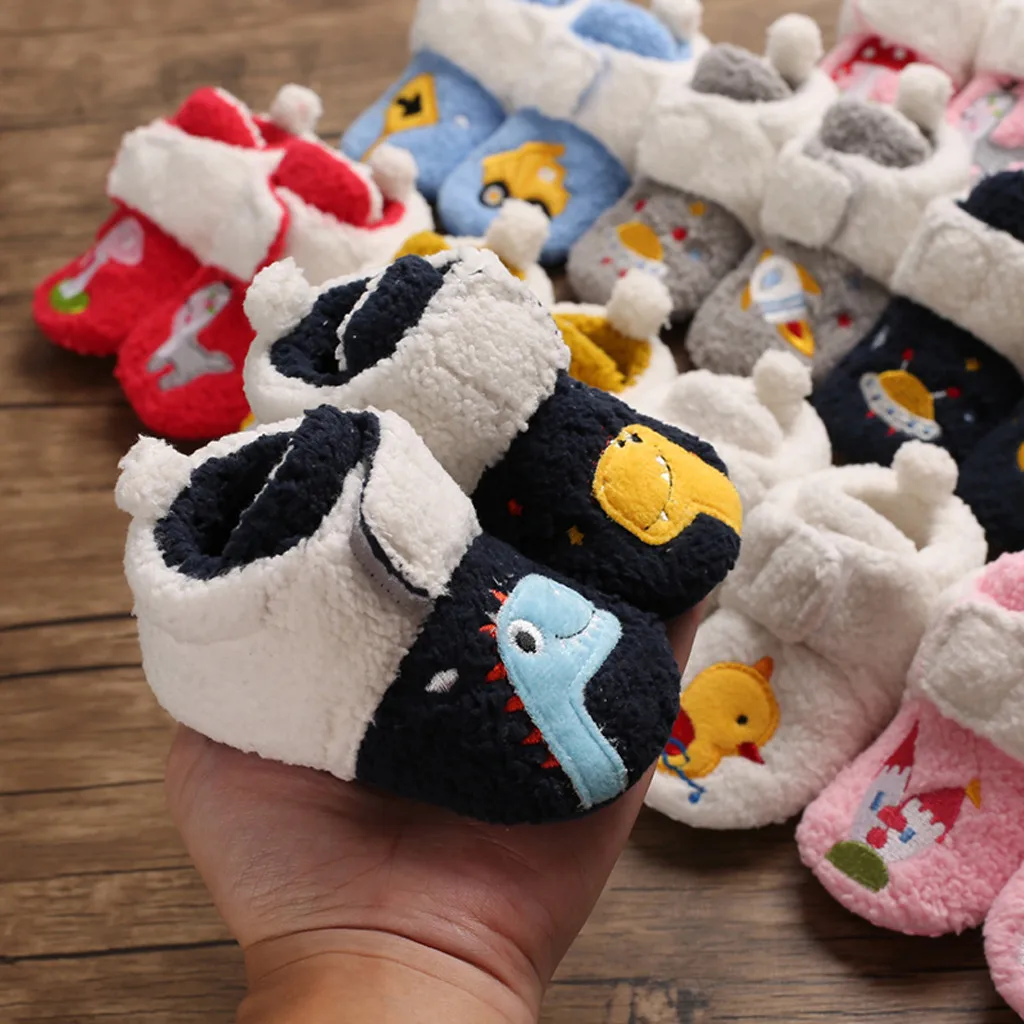 Newborn Baby Girls Boys Solid Shoes First Walkers Soft Sole Shoes Sneakers Velcro Trottie Cotton-pa