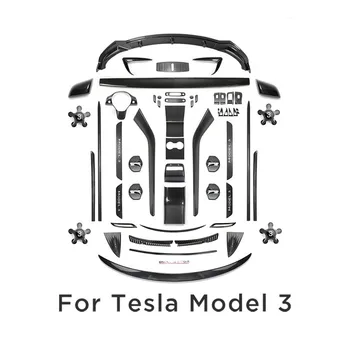 

Tuning Kit Carbon Fiber for Tesla Model 3 Accessories Interior ABS Shell Tail Wing Front Shield for Model 3 Exterior Parts