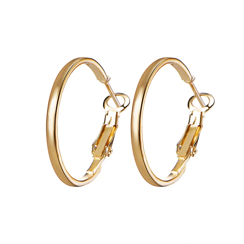 9 Pairs/set Circle Hoop Earrings for Women Gold Color Exaggerated Hoop Ear Loop Smooth Ring Earring Nightclub Ladies Jewelry