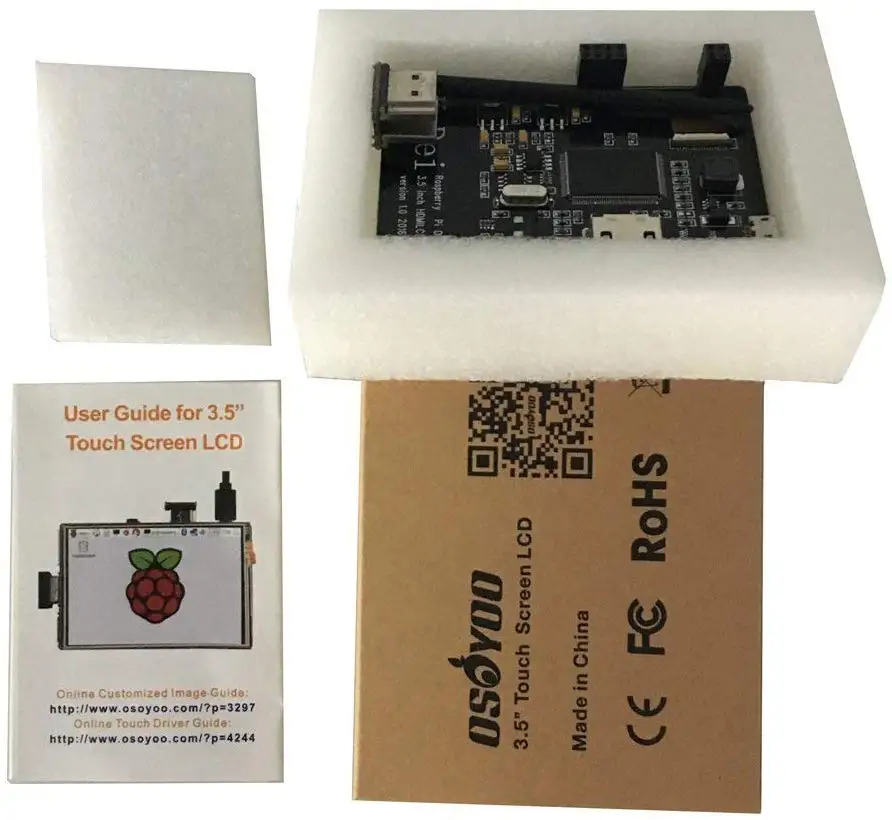 Billig 3,5 zoll HDMI LCD TFT Touchscreen Display für Raspberry pi 2 und Pi 3 Modell B Audio Ausgang mit Stylus stift