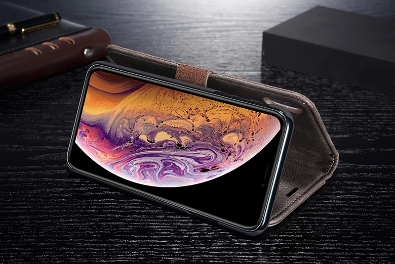 DG. ming для IPhone 11 Pro XS Max кошелек Чехол Afneembare Lederen Магнитный флип чехол для IPhone XS XR 6S 7 8 Plus SE