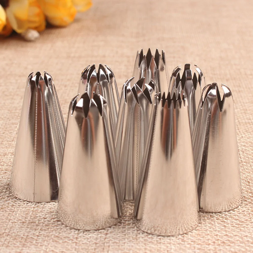 

8 Pcs/set Stainless Steel Nozzles Cupcake Decorating Tools Icing Piping Pastry Nozzle Tips Cream Cake Baking Decorating Set