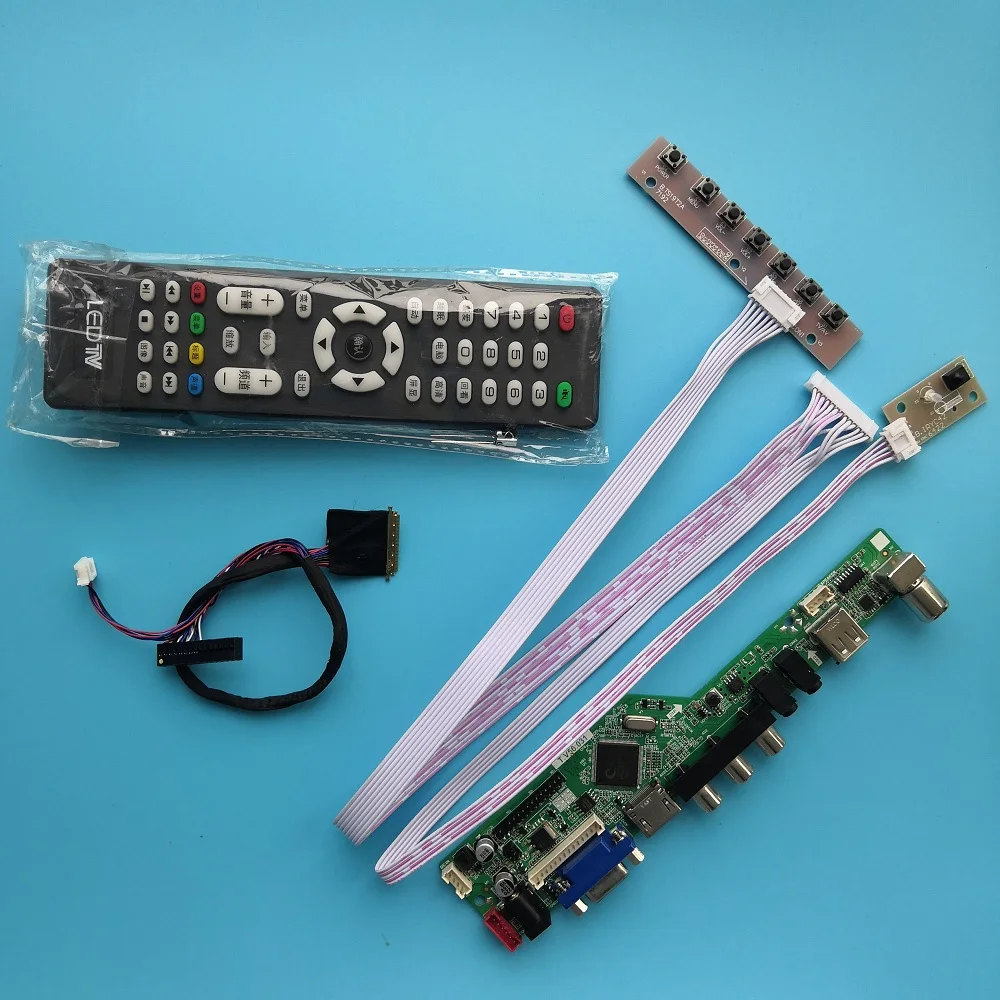 Комплект для LP156WH2(TL)(AB) USB HDMI панель экран 15," ЖК-светодиодный контроллер драйвер платы VGA пульт дистанционного управления 40pin LVDS 1366X768 ТВ AV