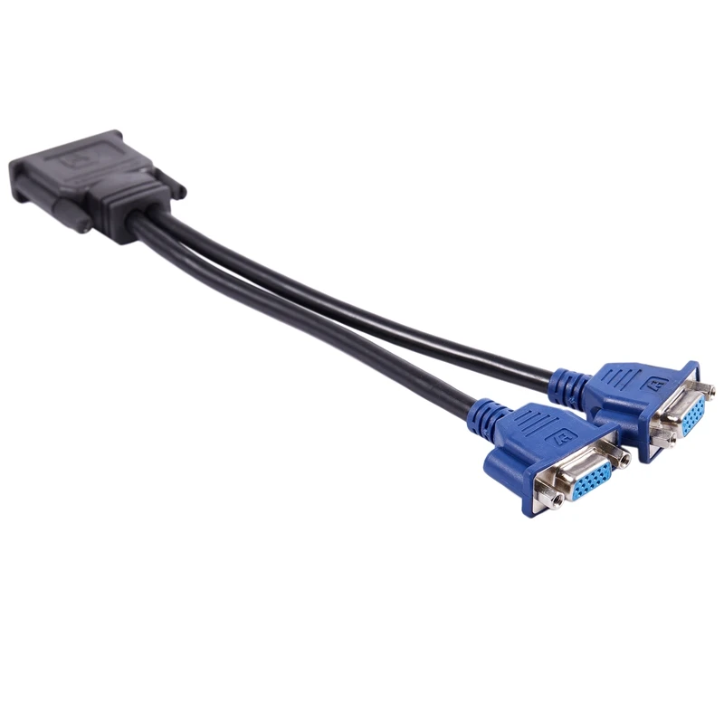 Top-Laptop Dual Link DVI-I 24 и 5 Pin Male to 2 VGA Female Cable