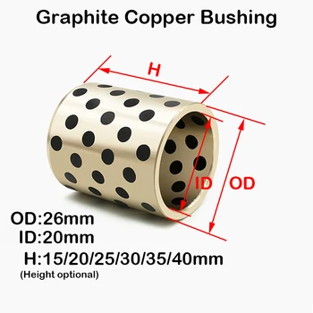 

Ball Bearing 1pcs OD26mm ID20mm Height free optional Linear Graphite Copper Set Bearing Bushing Oil Self-lubricating JDB