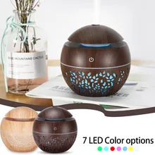 130ML Hause Büro Usb Aromatherapie-luftbefeuchter Luft Aroma Ätherisches Öl Diffusor Holzmaserung Ultraschall Luft Diffusor Mit 7 Farben