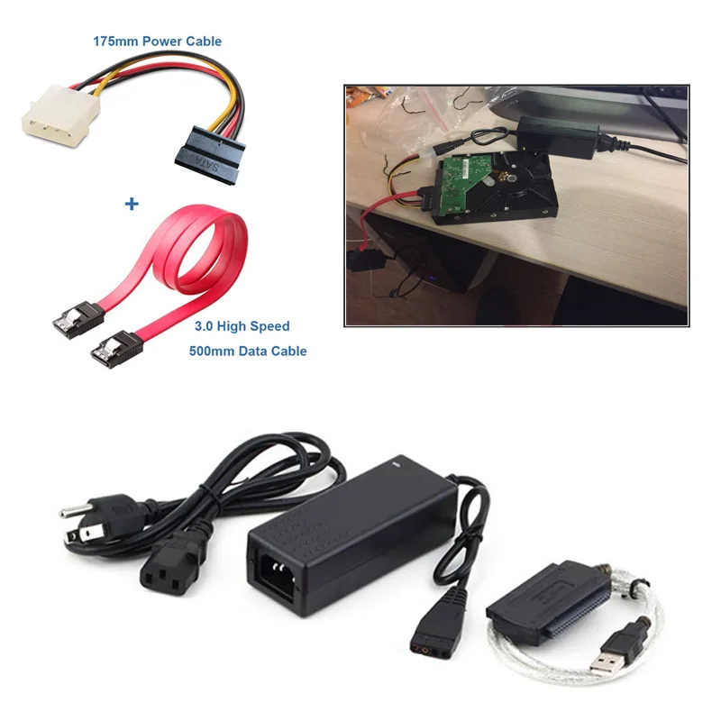 Новый SATA PATA IDE диск к USB 2 0 адаптер конвертер кабель для жесткого диска HDD 5 &quot3 5&quot с