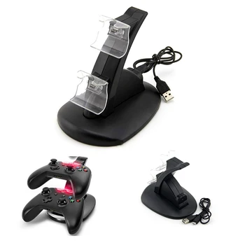 

DC 5V Gamepad Charger Automatic Power Off Led Dual USB Accessories Plastic Gift Replacement Practical For One