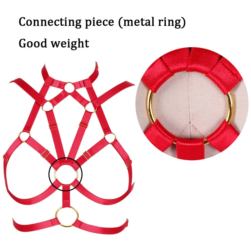 Body Harness Bra Red Top Cage Breast Belt Plus Size Elastic Frame Triangle Night Clubs Gothic Punk Women Strappy Sexy Lingerie