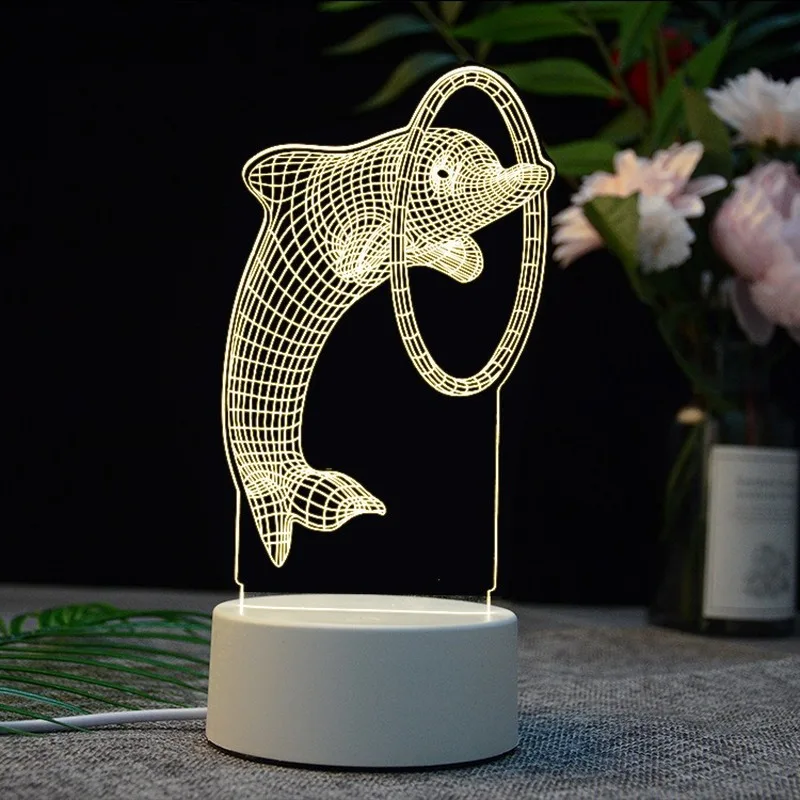 

USB Creative 3D Illusion Lamp LED Night Light 3D Abstract Artist Graphics Atmosphere Lamp Novelty Lighting Home Decoration AA
