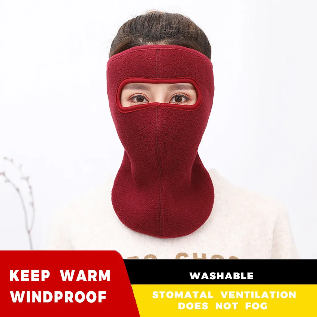 Winter Cycling Face Mask Ski Cap Bike Face Thermal Fleece Scarf Women Face Mask Snowboard Ski Mask Shield Hat Bicycle - Color: 1