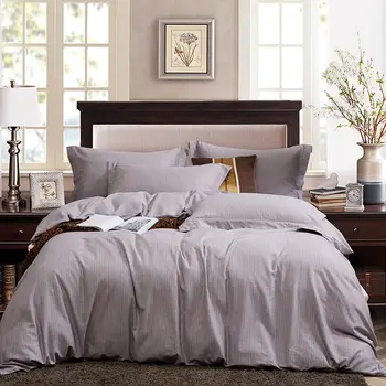 

Papa&Mima Khaki Geometric Lines Brushed Sanding Cotton Bedding Set Printed Thick Linens Fitted Sheet Pillowcase Duvet Cover