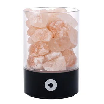 

USB Real Himalayas Salt Crystal Rock Lamp Good for Health Small Mineral Negative Ionic Stone Lava Salt Night Light for Bedroom O