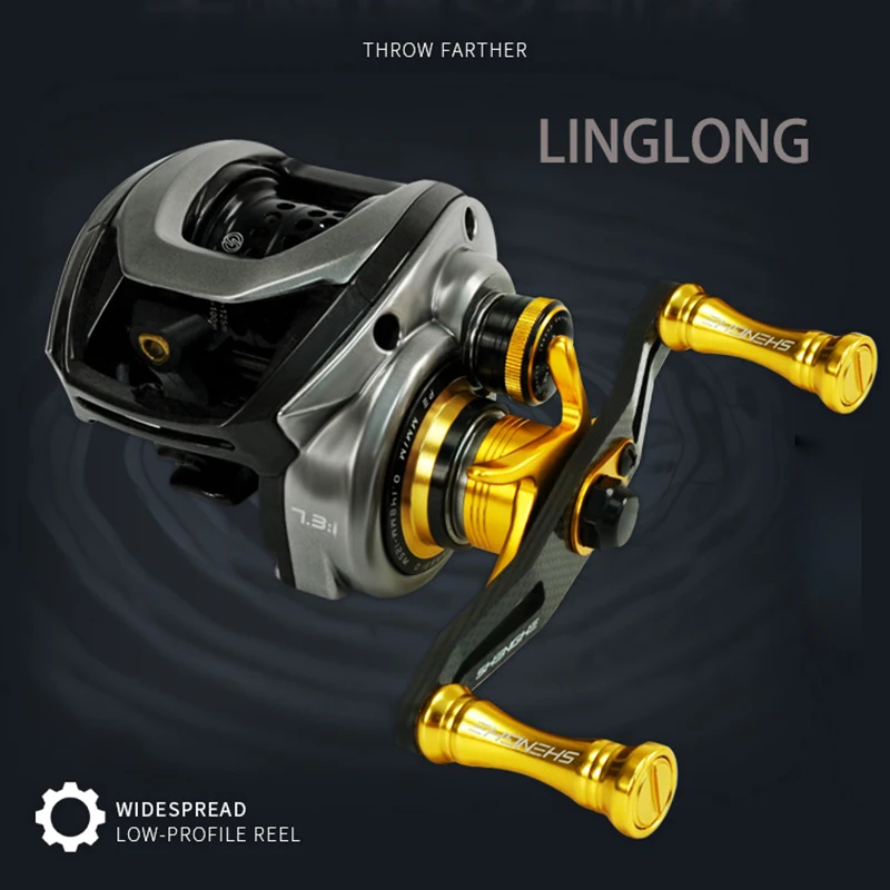 SHENG HE LING LONG 5Kg Max Drag Carbon Fream Handle Side Plate Shallow  Spool Deep Spool ftb bfs Brake Baitcasting Lure Reel