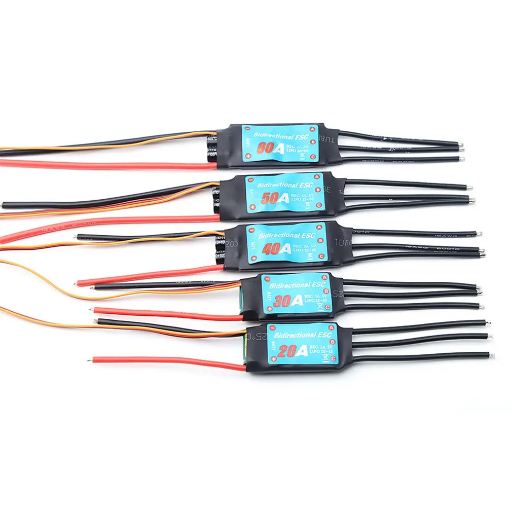 1 шт. 20A/30A/40A/50A/60A двунаправленный бесщеточный ESC для дистанционного управления
