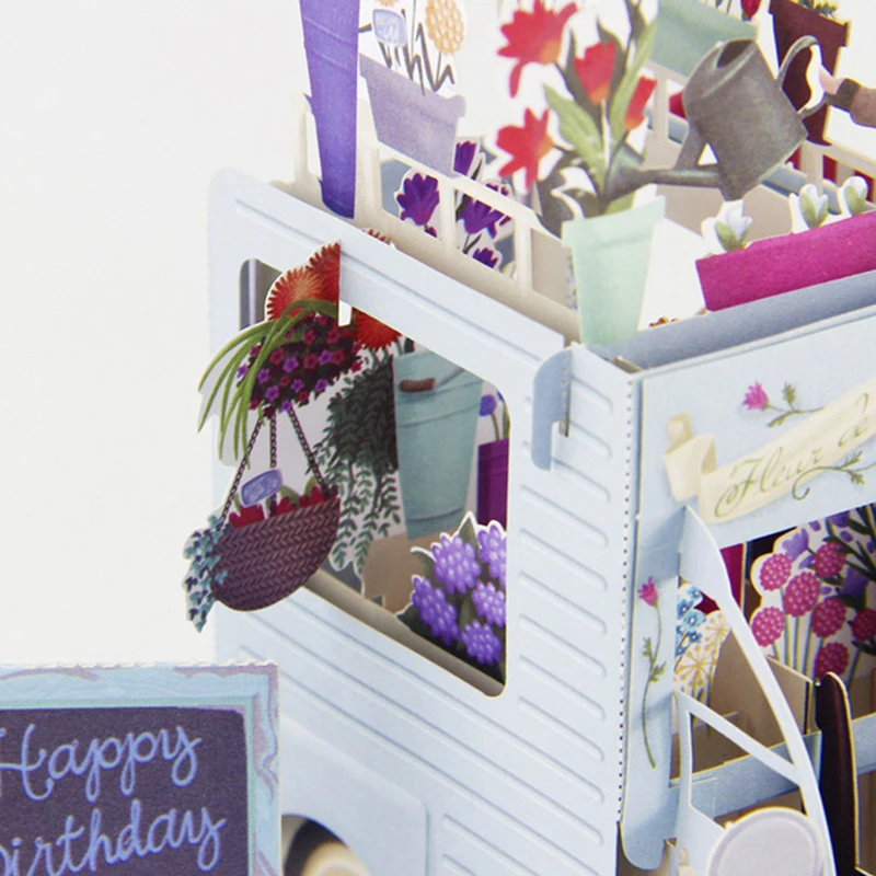  3D Pop Up Festoon Vehicle Greeting Card Christmas Valentine Birthday Invitation D08D - 4000357835533