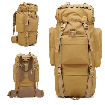 

Hiking Camping Backpack 65L Big Capacity Oversize Military Tactical Bag Waterproof Wear-resisting Nylon Camouflage Rucksack