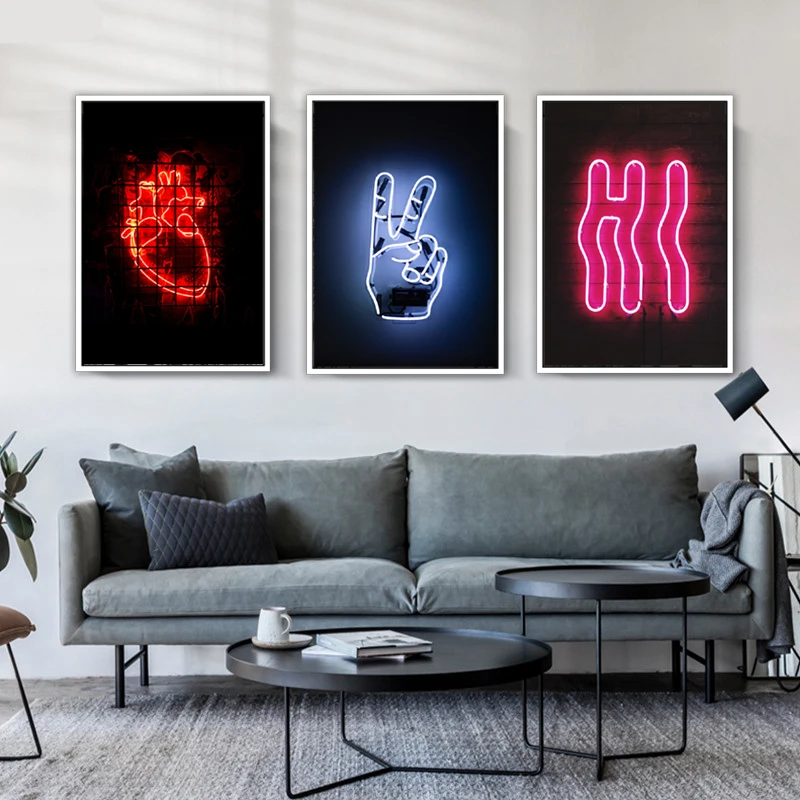 Bar-Neon-Picture-Wall-Art-Poster-Wall-Pictures-Posters-And-Prints-Canvas-Painting-Canvas-Prints-For