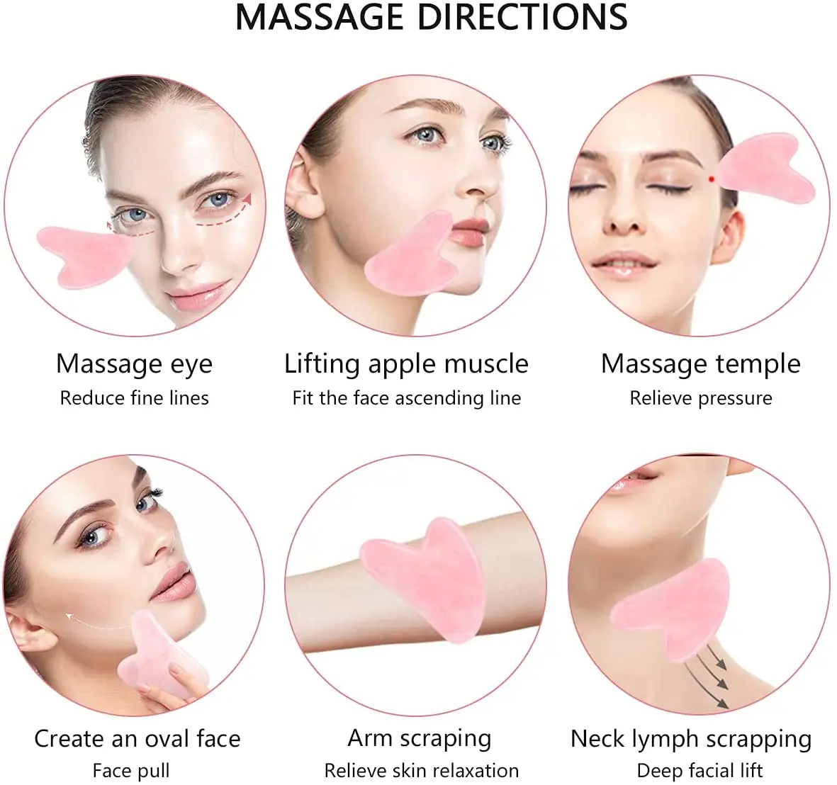 Natural Jade Gua Sha Massage Tools for Face Neck Body