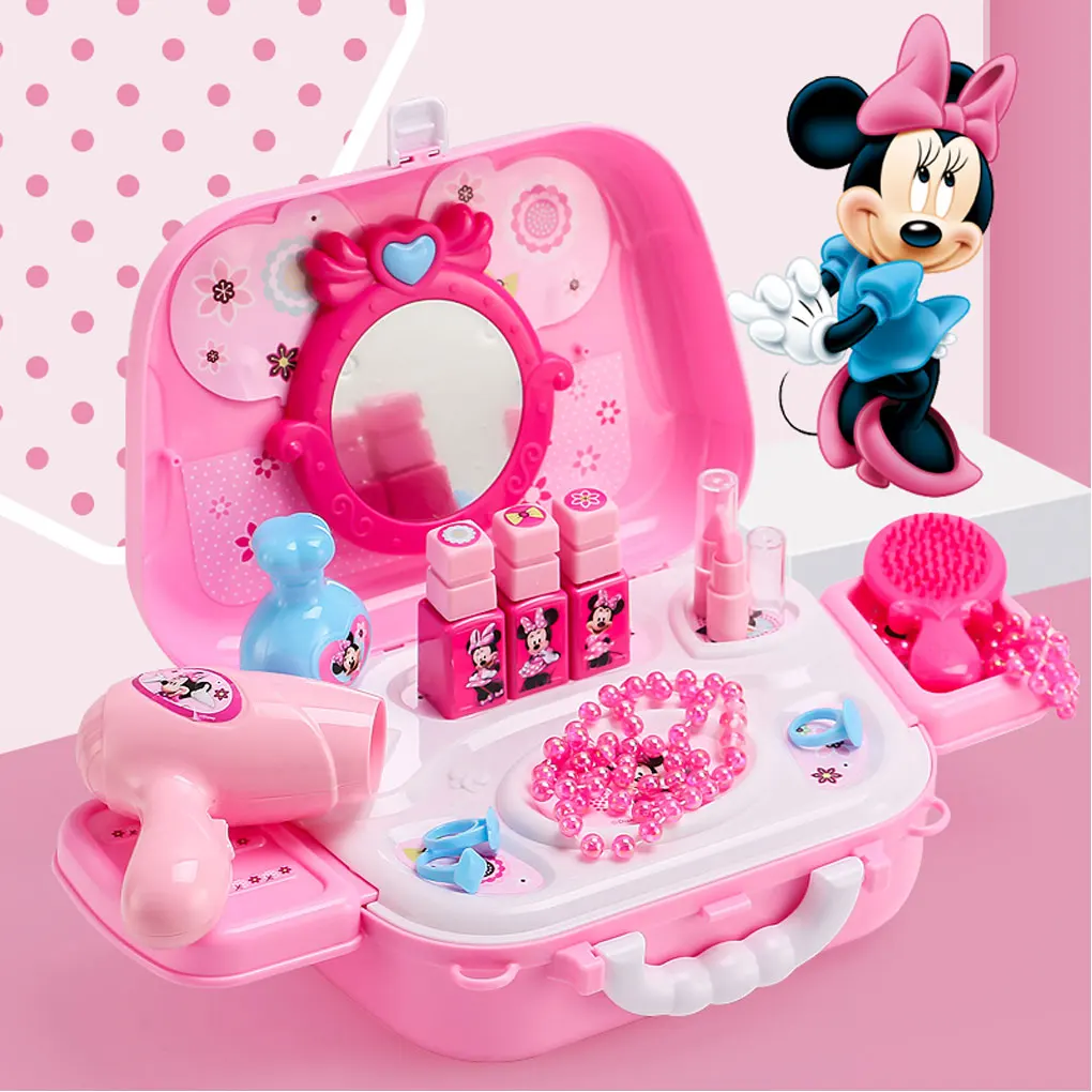 Портативный Дисней макияж набор модный дом Моделирование игрушечный туалетный столик красота ролевые игры для детей подарок на день рождения