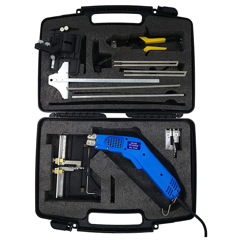 220V Full set Электрический Резак для пены с воздушным охлаждением, нож для резки тепла(200 Вт), непрерывное использование, пенополистирол, Гравировальный долбежный набор инструментов для резки, лезвие DIY - Цвет: 220V Full set