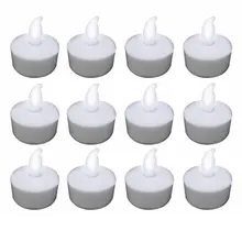 

12 Pcs/set LED Candle Lights With CR2032 Button Batteries Flashing Yellow For Christmas Party Wedding Birthday