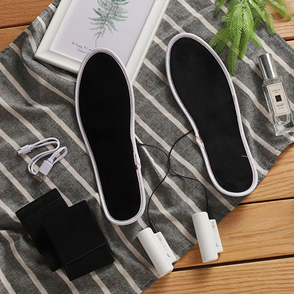 USB стельки с электрическим подогревом для женщин и мужчин, стельки с подогревом, зимние теплые стельки для обуви, ботинок, теплые подушечки для ног, моющийся вкладыш