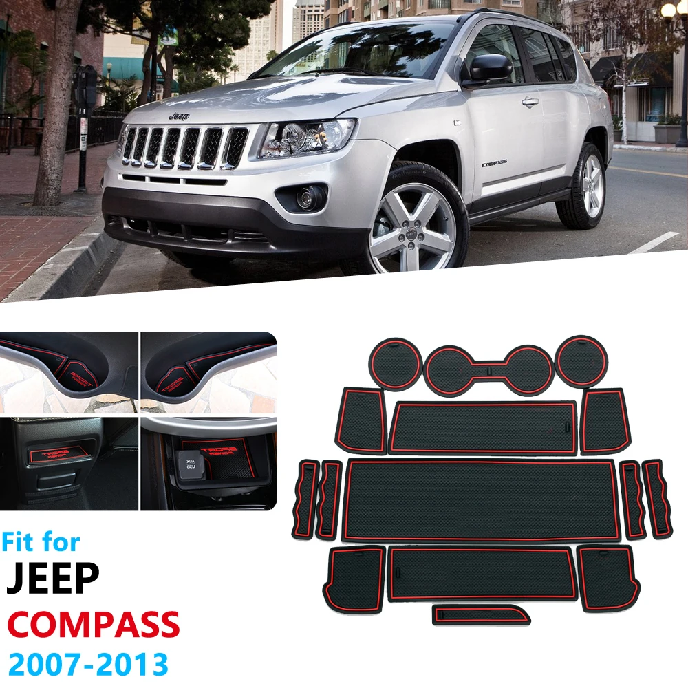 Противоскользящий резиновый подстаканник со слотом для ворот Jeep Compass MK49 2007 ~ 2013