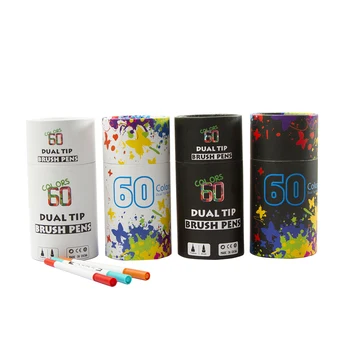 

Fineliner Markers Watecolor Brush Pen for Drawing 60 Colors Art Makrers Dual Brush Tip Calligraphy Drawing Sketch Lettering