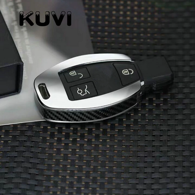 Wood Carbon fiber key case cover Key case protective shell holder for Mercedes benz A B R G Class GLK GLA w204 W251 W463 W176