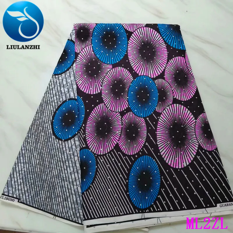 LIULANZHI африканская восковая ткань s модные принты цветы восковая ткань с камнями 6 ярдов настоящая восковая ткань ML2ZL34-ML2ZL64 - Цвет: ML2ZL37