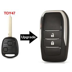 Enhanced Remote Car Key Shell Case with Toy47 Blade and Logo for 2 Buttons