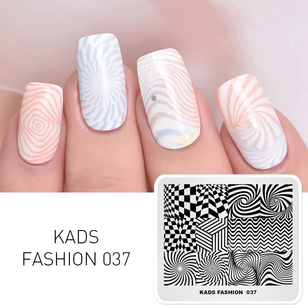 KADS модные 037 Nail штамповочные пластины Новое поступление геометрический узор