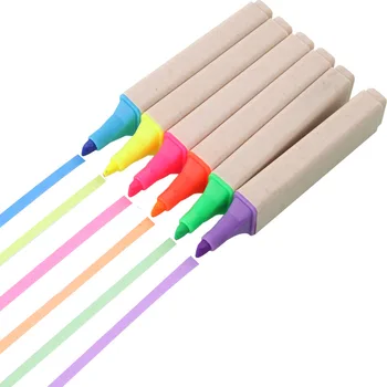 

6Pcs/4Pcs Set Color Highlighter Pen Water-based Cute Art Single-head 6-color Marker Pen Drawing Pen Stationery Office Supplies