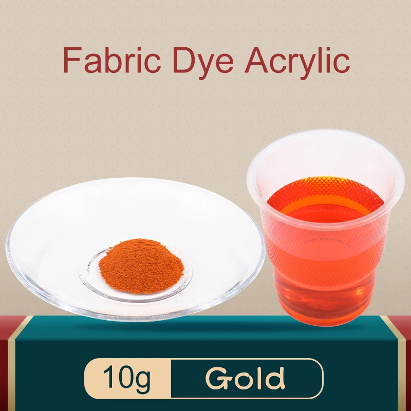 Fabric Dyeing Acrylic Paint Dye For Clothing 10g Gold Color Dyestuff