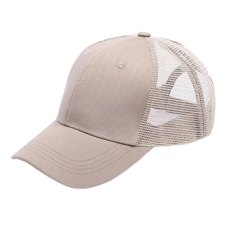 K 1 Pc Hot Sale Newest Ponytail Cap Women Men Cotton Adjustable Sunshade Mesh Sun Hat Sportswear Accessory - Цвет: K