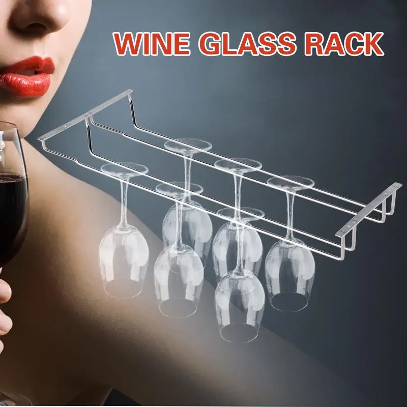 

35cm/13" Wine Glass Rack Under Cabinet Hanging Stemware Holder Hanger Shelf Bar*